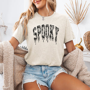 Spooky Faux Lace Halloween Coquette Cats Crescent Moon And Bat Motif Graphic Tee — view 3