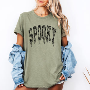 Spooky Faux Lace Halloween Coquette Cats Crescent Moon And Bat Motif Graphic Tee — view 4
