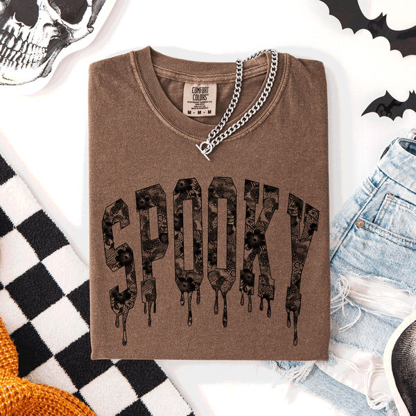 Spooky Faux Lace Halloween Coquette Vintage Rose Edition Exclusive Comfort Colors Tee