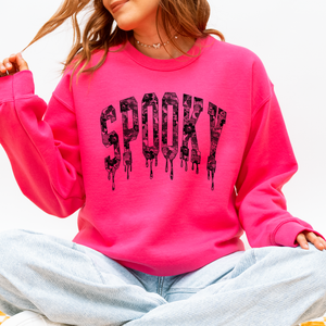 Spooky Faux Lace Halloween Coquette Embellished Vintage Gothic Ornament Sweatshirt — view 3