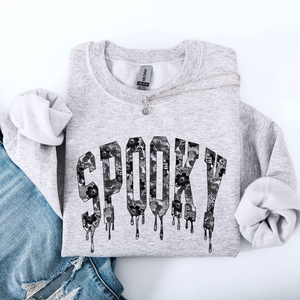 Spooky Faux Lace Halloween Coquette Embellished Vintage Gothic Ornament Sweatshirt — view 1