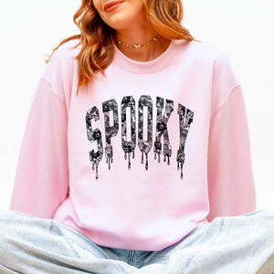Spooky Faux Lace Halloween Coquette Embellished Vintage Gothic Ornament Sweatshirt — view 4
