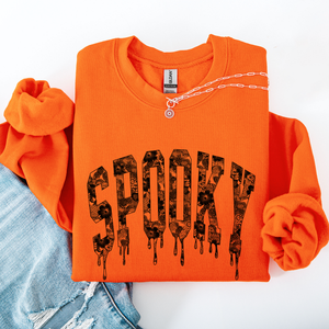 Spooky Faux Lace Halloween Coquette Embellished Vintage Gothic Ornament Sweatshirt — view 6