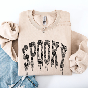 Spooky Faux Lace Halloween Coquette Embellished Vintage Gothic Ornament Sweatshirt — view 7