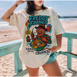 Spooky Horror Cereal Tee - Funny Halloween Killer Breakfast Shirt, Creepy Cereal Box Graphic — view 1