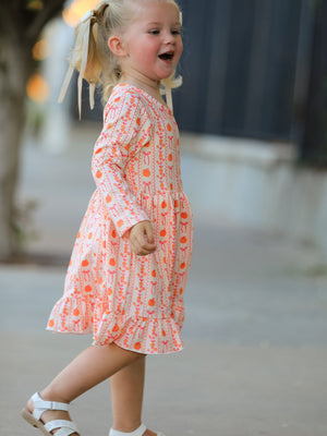 Halloween Thanksgiving Pumpkin Bow Pocket Girls Dress — view 2