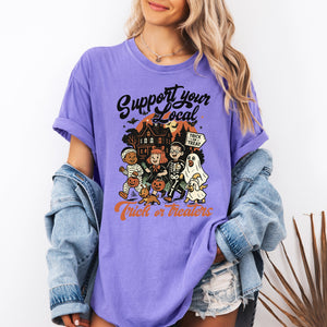 Support Your Local Trick or Treaters Halloween Costume Night Edition Comfort Colors Tee — view 7