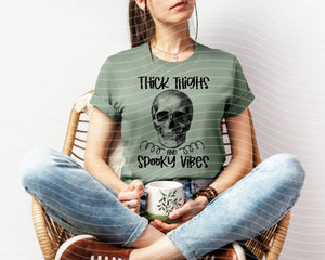 Thick Thighs and Spooky Vibes Graphic Tee — view 2