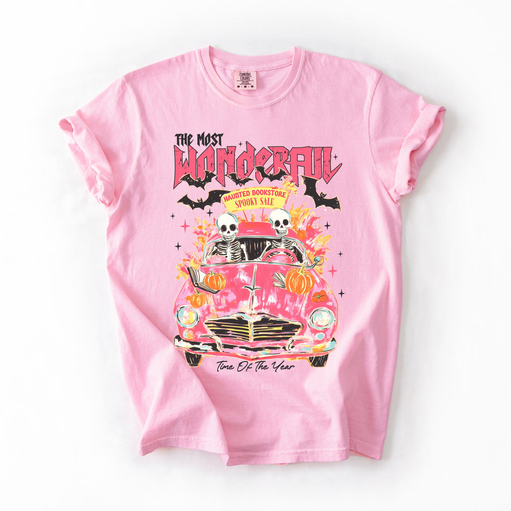 The Most Wonderful Time Of The Year Reading Skeletons Halloween Comfort Colors Tee