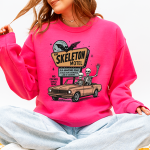 The Skeleton Motel Spooky Halloween Sweatshirt — view 7