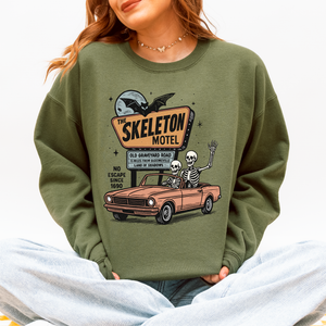 The Skeleton Motel Spooky Halloween Sweatshirt — view 4