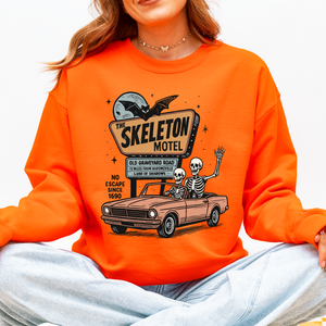 The Skeleton Motel Spooky Halloween Sweatshirt — view 8