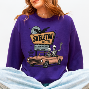The Skeleton Motel Spooky Halloween Sweatshirt — view 9