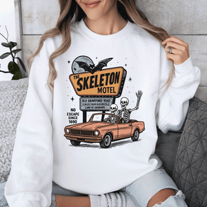 The Skeleton Motel Spooky Halloween Sweatshirt — view 6