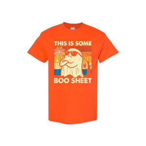 "This is Some Boo Sheet" Ghost T-Shirt - Funny Retro Halloween Apparel for Men & Women — view 1