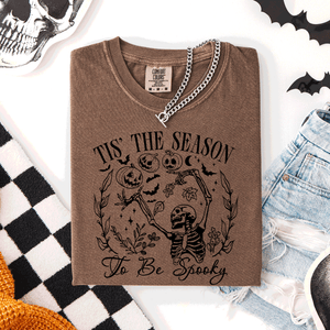 Tis The Season To Be Spooky Retro Classic Halloween Skeleton Edition Comfort Colors Tee — view 7