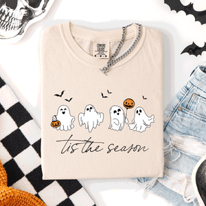 Tis The Season, Cute Ghosts Halloween Comfort Colors Tee — view 6