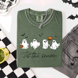 Tis The Season, Cute Ghosts Halloween Comfort Colors Tee — view 3