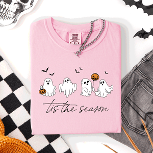 Tis The Season, Cute Ghosts Halloween Comfort Colors Tee — view 7