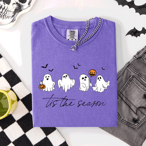 Tis The Season, Cute Ghosts Halloween Comfort Colors Tee — view 8