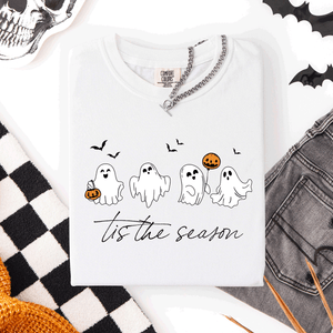 Tis The Season, Cute Ghosts Halloween Comfort Colors Tee — view 9