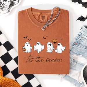 Tis The Season, Cute Ghosts Halloween Comfort Colors Tee — view 1