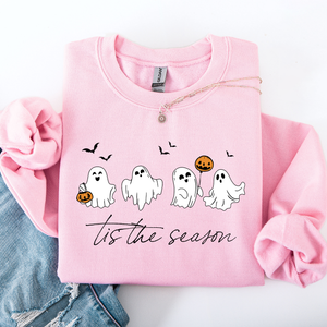 Tis The Season, Cute Ghosts Halloween Night Parade Of Friendly Phantoms In Cozy Autumn Glow Sweatshirt — view 4
