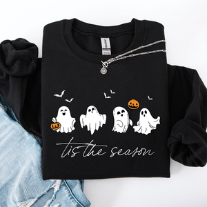 Tis The Season, Cute Ghosts Halloween Night Parade Of Friendly Phantoms In Cozy Autumn Glow Sweatshirt — view 7