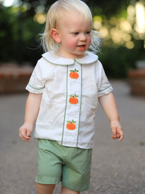 Thanksgiving & Halloween Pumpkin Applique Boy's Set — view 3