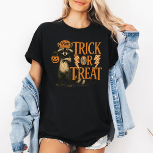 Trick Or Treat Raccoon Graphic Tee Halloween Spooky Season Costume Party Limited Edition — view 4