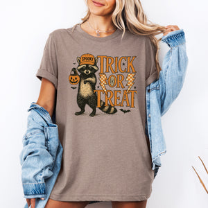 Trick Or Treat Raccoon Graphic Tee Halloween Spooky Season Costume Party Limited Edition — view 2
