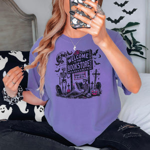 Welcome To The Bookstore Comfort Colors Heavyweight Shirt | Halloween Bookworm Tee — view 7