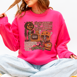 Vintage Halloween Collage PNG Retro October 31 Distressed Halloween Mood Sweatshirt — view 2