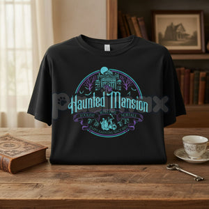 Vintage Haunted Mansion Hitchhiking Ghosts T-Shirt - Retro Halloween "Welcome Foolish Mortals" Tee, Premium 100% Cotton Disney Vacation Top, Funny Spooky Family Trip Shirt, Classic 999 Happy Haunts Graphic, Soft Lived-In Heavyweight Theme Park Apparel — view 1