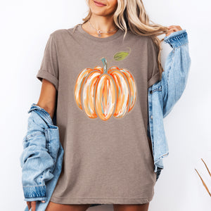 Watercolor Pumpkin Halloween Autumn Fall Seasonal Harvest Nightscape Illustration Graphic Tee — view 2