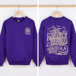 We Dare You To Visit The Haunted House Spooky Halloween Theme Limited Edition Graphic Sweatshirt — view 9