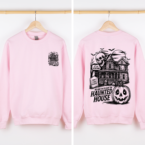 We Dare You To Visit The Haunted House Spooky Halloween Theme Limited Edition Graphic Sweatshirt — view 2