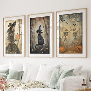 Witchy Halloween Fall Decor Modern Wall Art Print — view 1