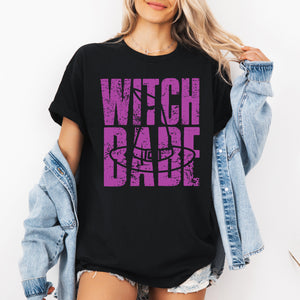 Witch Babe Halloween Mood Vibes Enchanted Night Witchy Spirit Festive Gothic Graphic Tee — view 1