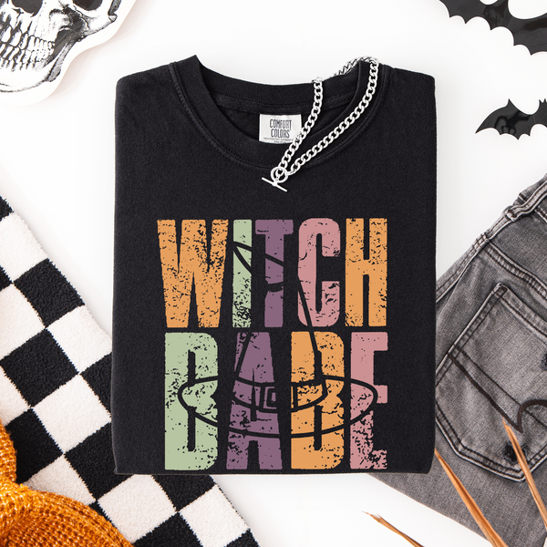 Witch Babe Halloween Mood Vibes Spooky Season Vintage Cozy Nightfall Edition Comfort Colors Tee