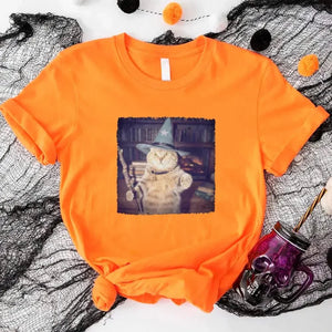 Wizard Cat Halloween Shirt – Funny Cat Meme Graphic Tee — view 15