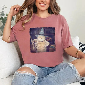 Wizard Cat Halloween Shirt – Funny Cat Meme Graphic Tee — view 16