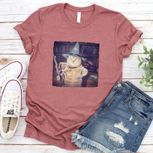 Wizard Cat Halloween Shirt – Funny Cat Meme Graphic Tee — view 17