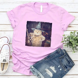 Wizard Cat Halloween Shirt – Funny Cat Meme Graphic Tee — view 19