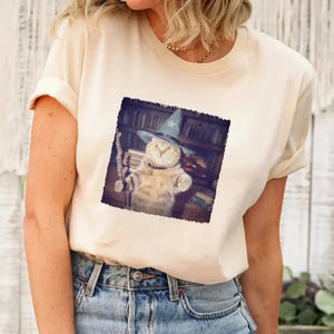 Wizard Cat Halloween Shirt – Funny Cat Meme Graphic Tee — view 22