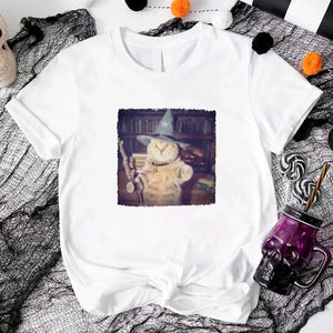 Wizard Cat Halloween Shirt – Funny Cat Meme Graphic Tee — view 11
