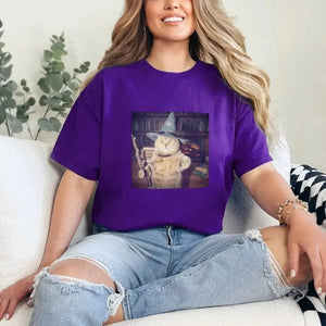 Wizard Cat Halloween Shirt – Funny Cat Meme Graphic Tee — view 2