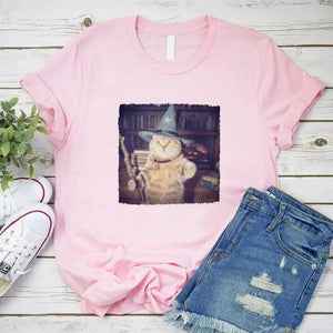 Wizard Cat Halloween Shirt – Funny Cat Meme Graphic Tee — view 9