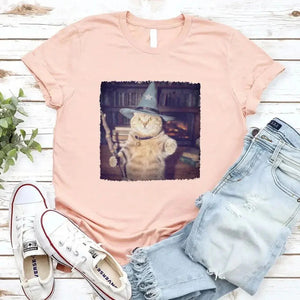 Wizard Cat Halloween Shirt – Funny Cat Meme Graphic Tee — view 13