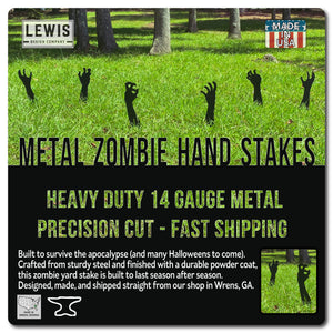 Zombie Hands Metal Yard Stakes | Halloween Lawn Decor Set — view 3